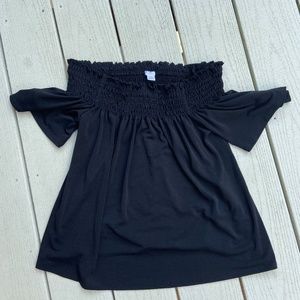 Nordstrom BP Off the Shoulder Black Top, Size S